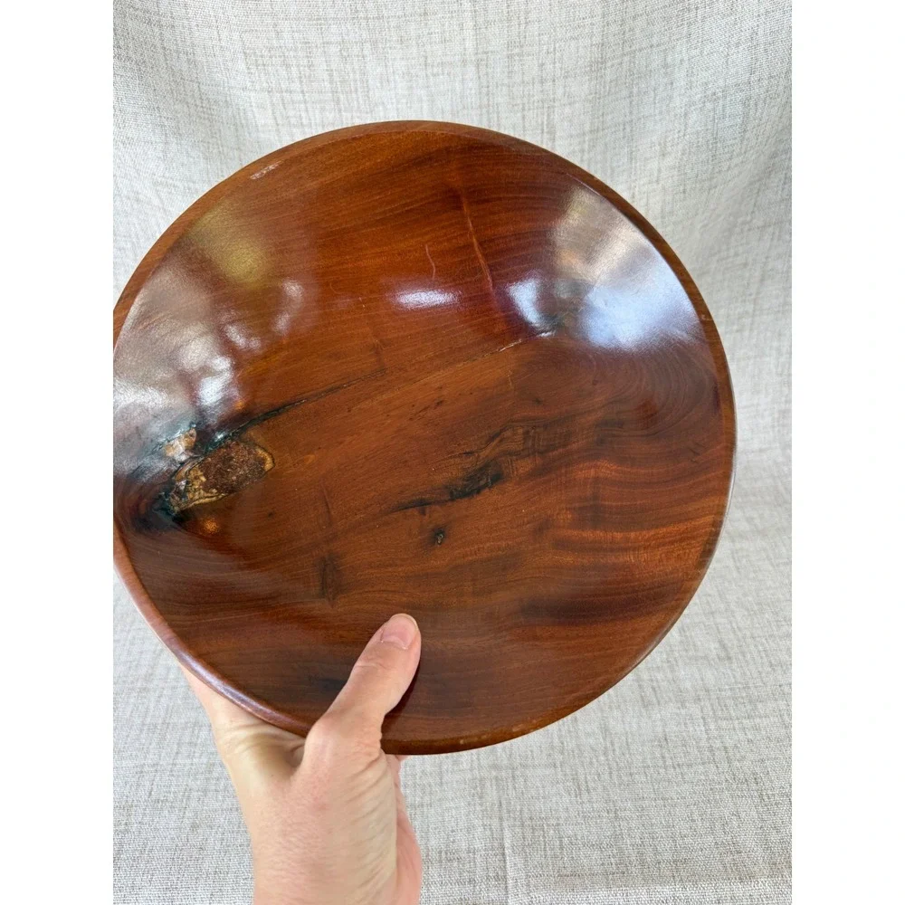 Robbie Pinder Wooden Bowl 10in Brown Excellent Bahamas Madeira Handcrafted